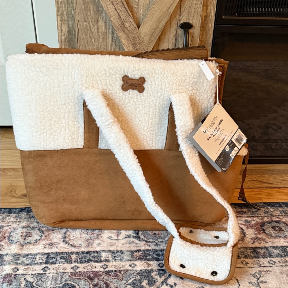 Koolaburra by Ugg Brown and Cream Faux Suede Pet Carrier